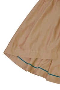 Back Open Frilled Shoulder Dress | Sand