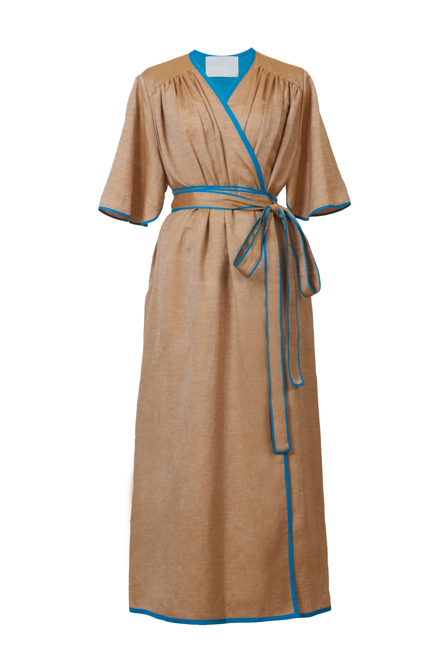 Side Button Robe Dress | Sand