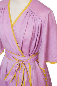 Side Button Robe Dress | Indigo
