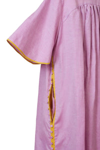 Side Button Robe Dress | Citrine