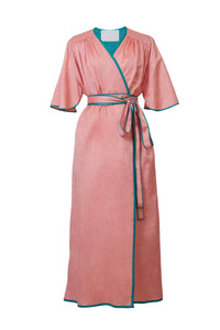 Side Button Robe Dress | Coral