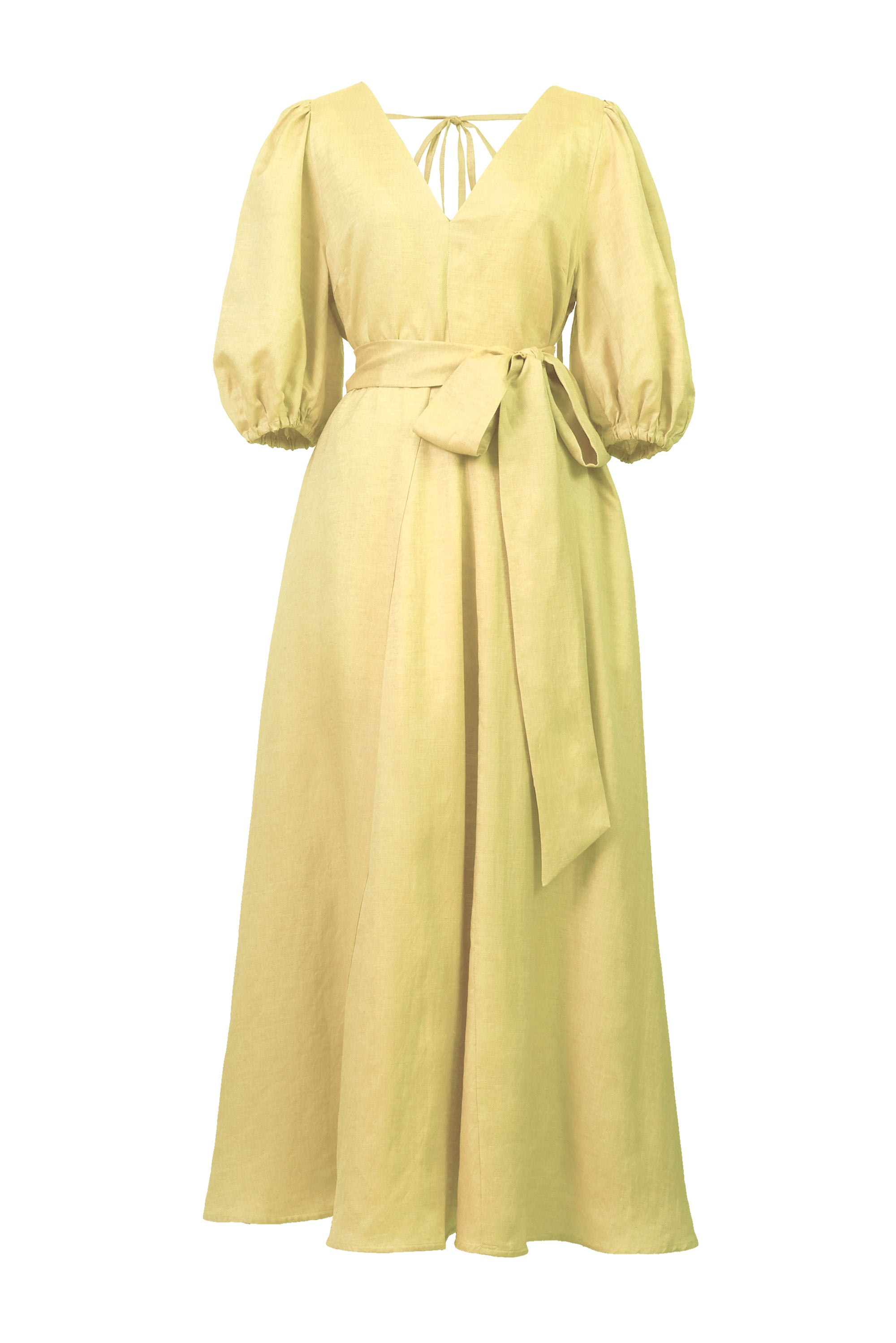 Volume Sleeve V neck Dress | Citrin – MYLAN ONLINE SHOP 