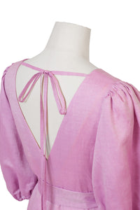 Volume Sleeve V neck Dress | Lilac