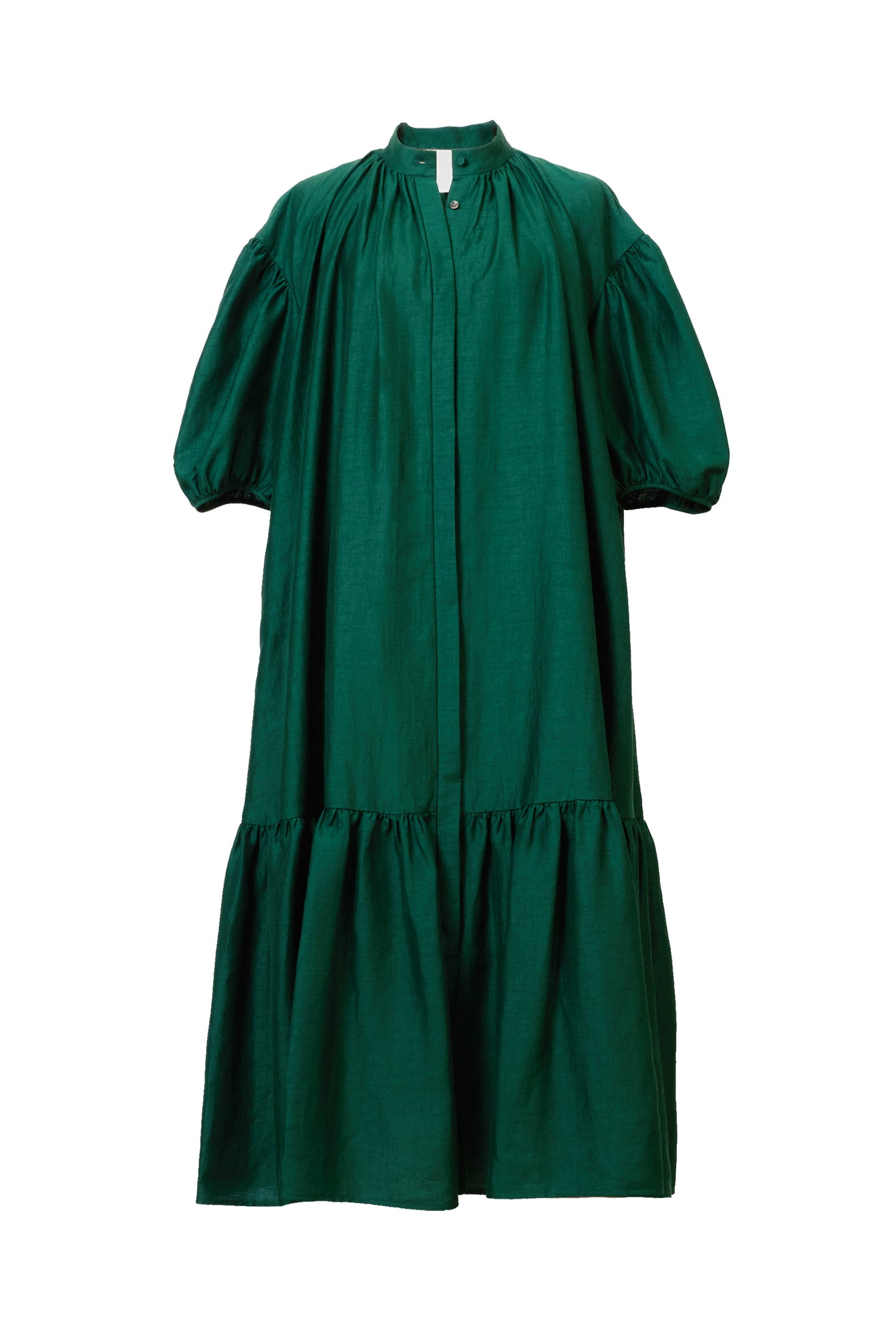 Volume Sleeve Shirt Dress | Forest Green