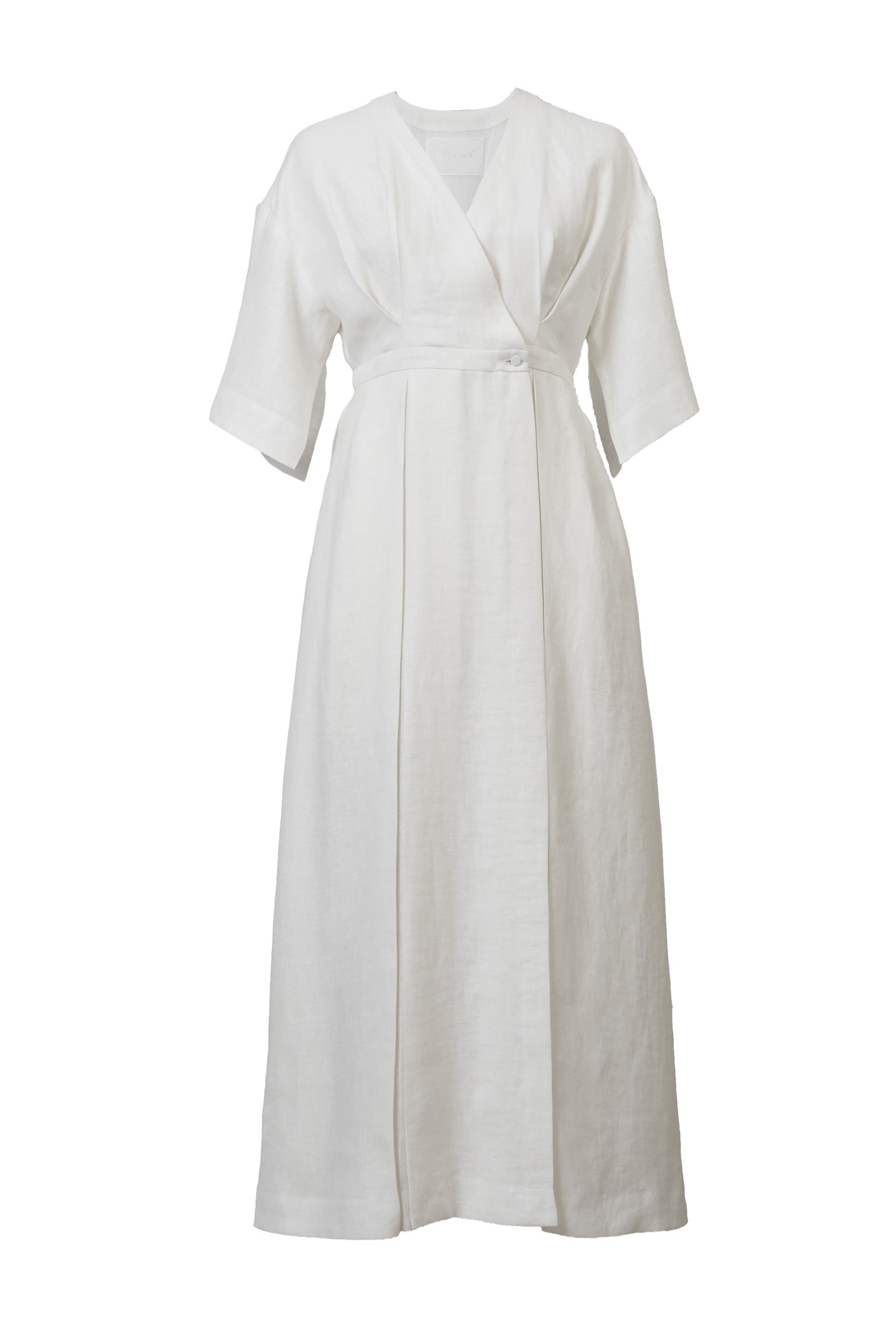 Box Pleated Dress | Shell White