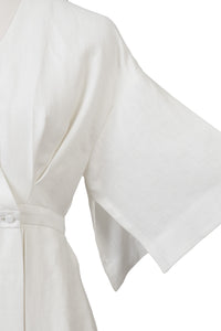 Box Pleated Dress | Shell White