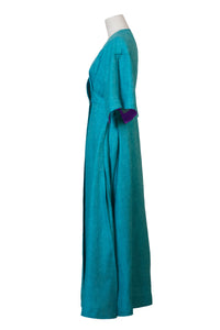 Box Pleated Dress | Peacock Green