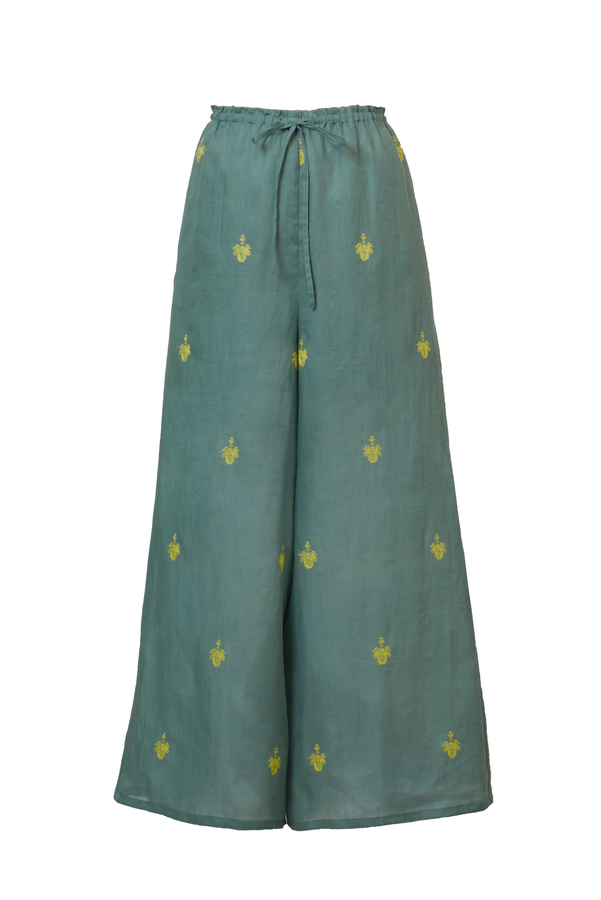 mylan ｜Embroidery Pants | ワイドパンツ Embroidery Pants | Olive – MYLAN ONLINE SHOP