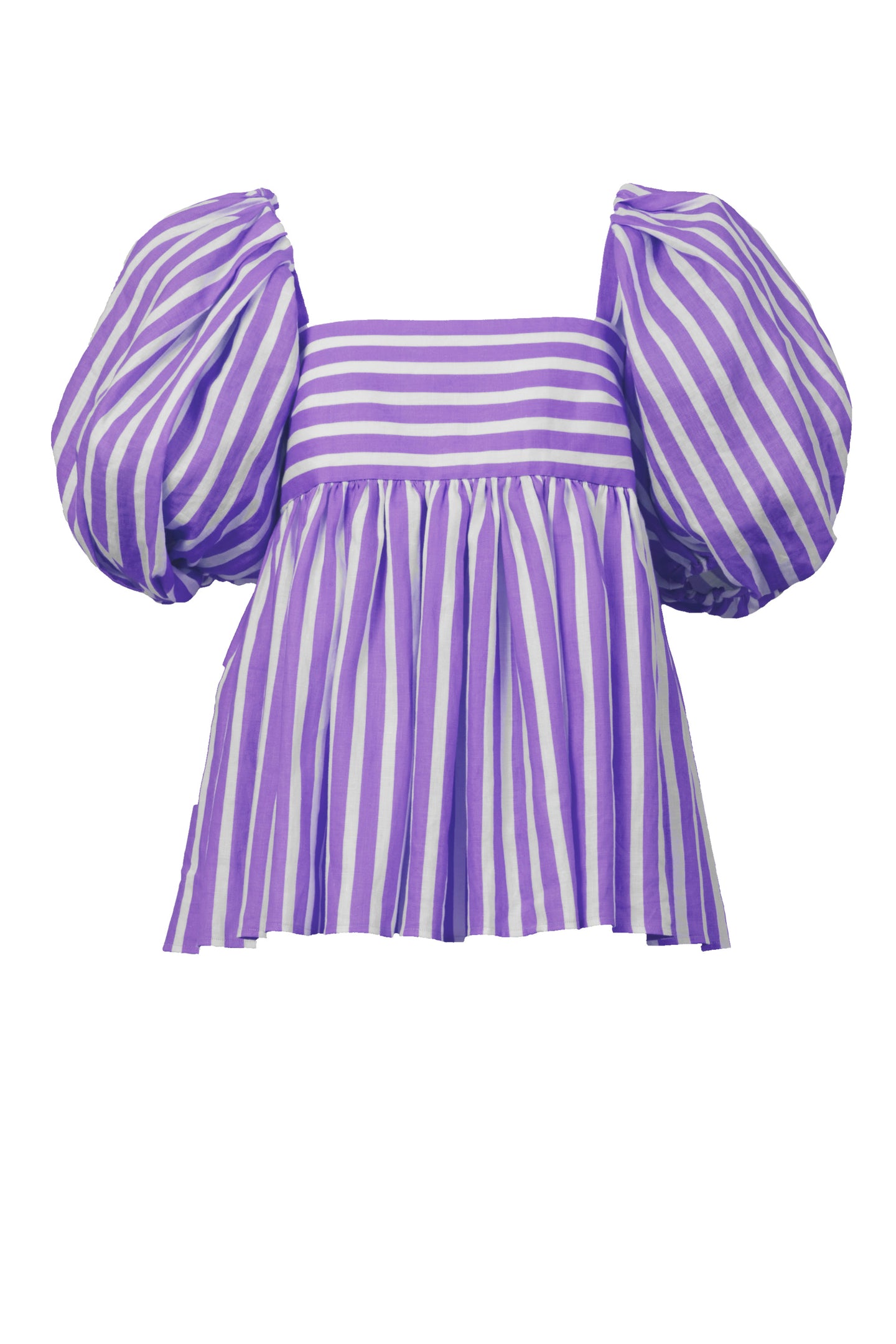 Stripe 2 Way Sleeve Blouse | Lilac
