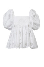 Load image into Gallery viewer, 2 Way Sleeve Lace Blouse | Shell White
