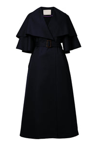 Bell Sleeve Trench Coat | Midnight Blue