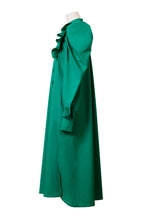 画像をギャラリービューアに読み込む, Volume Sleeve Ruffle Shirt Dress | Turquoise
