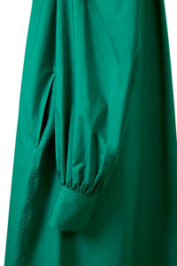 Volume Sleeve Ruffle Shirt Dress | Turquoise