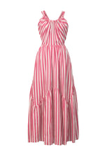 Load image into Gallery viewer, Stripe Back Ribbon Tierred Dresss | Fuchsia
