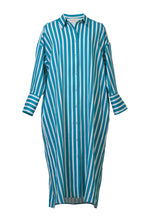 画像をギャラリービューアに読み込む, Stripe Shirt Dress | Turquoise
