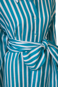 Stripe Shirt Dress | Turquoise