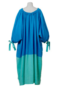 2 Tone Colored Off Shoulder Dress | Sky Aqua