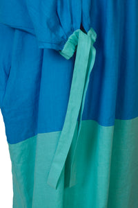 2 Tone Colored Off Shoulder Dress | Sky Aqua