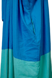 2 Tone Colored Off Shoulder Dress | Sea Blue Leaf