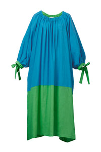 2 Tone Colored Off Shoulder Dress | Sea Blue Leaf
