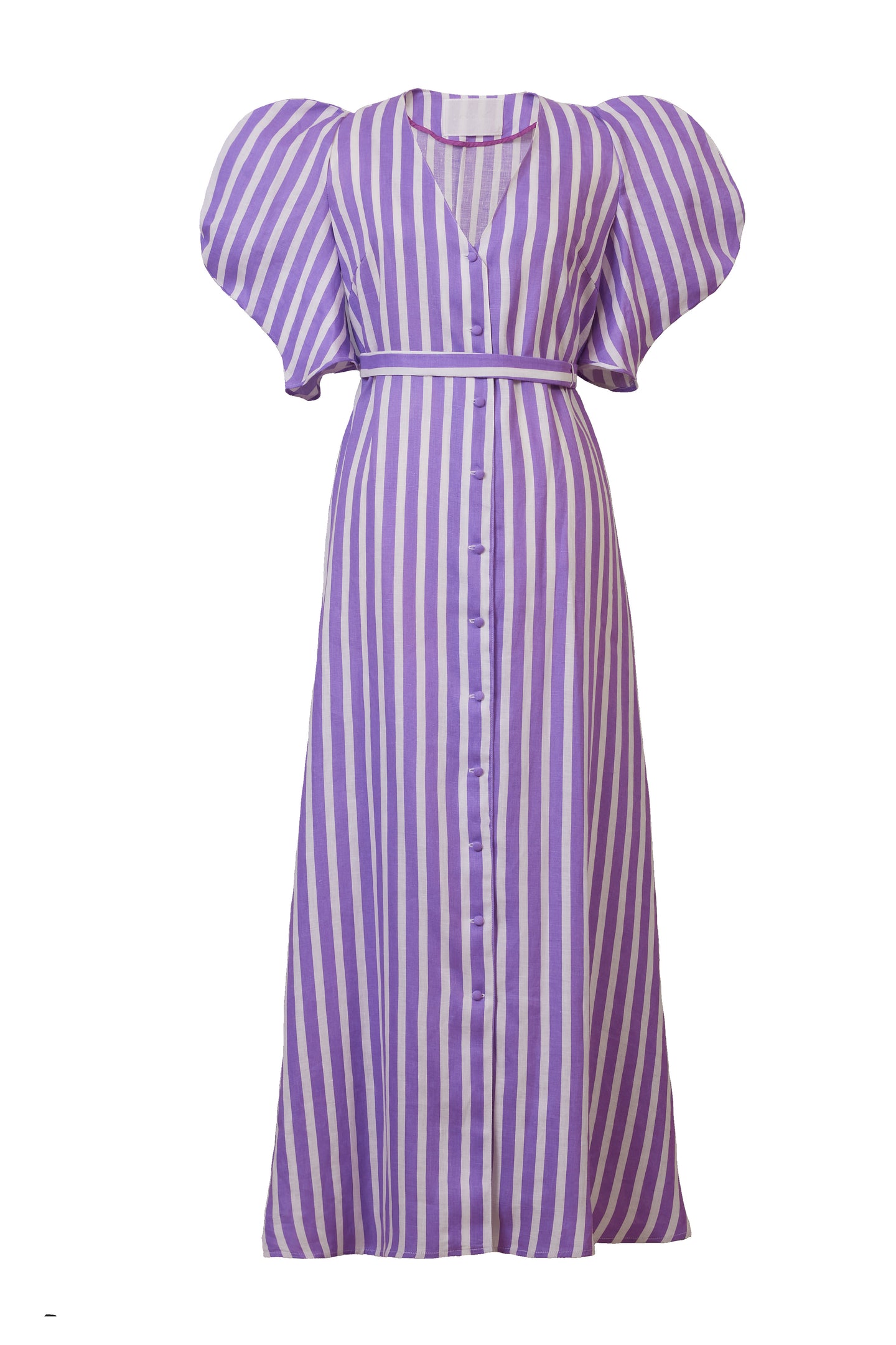 Stripe Volume Sleeve Dress | Lilac