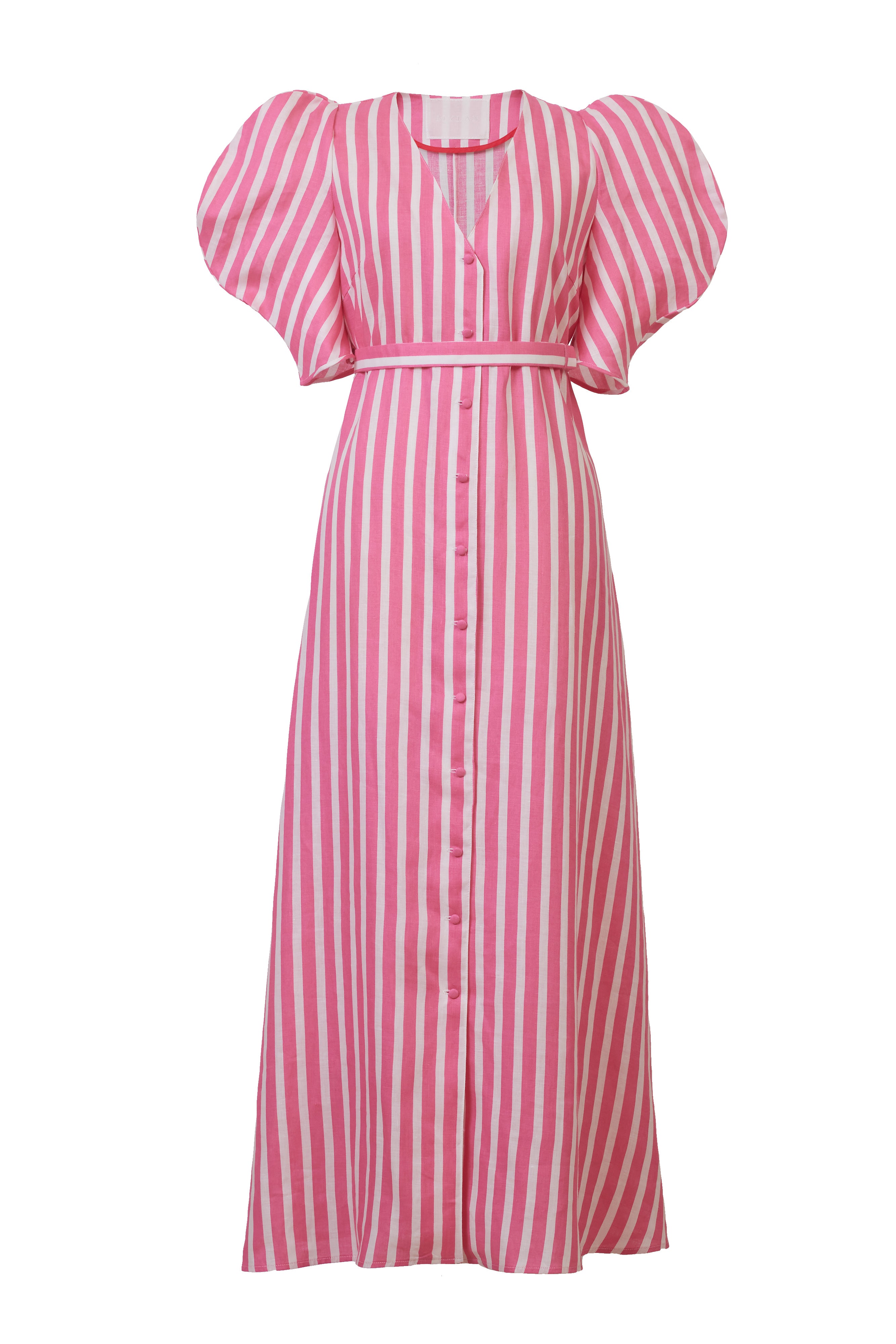 Stripe Volume Sleeve Dress | Fuchsia – MYLAN ONLINE SHOP
