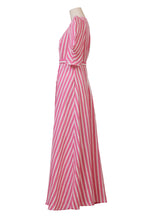 画像をギャラリービューアに読み込む, Stripe Volume Sleeve Dress | Fuchsia
