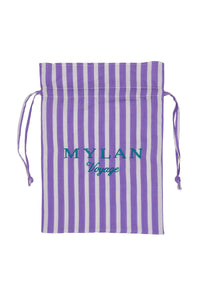 Stripe Drawstring Bag | Lilac
