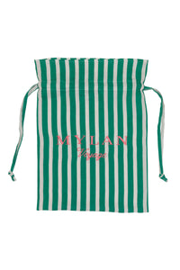 Stripe Drawstring Bag | Forest Green