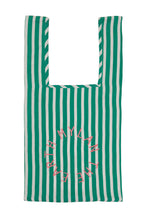 Load image into Gallery viewer, Stripe Linen Eco Bag | Forest Green
