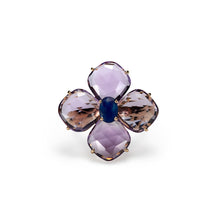 Load image into Gallery viewer, Pattee Ring  | Amethyst × Blue Sapphire
