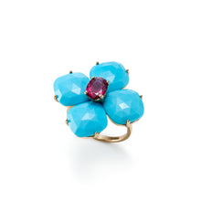 Load image into Gallery viewer, Pattee Ring  | Turquoise × Rubellite
