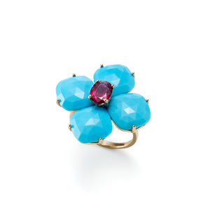 Pattee Ring  | Turquoise × Rubellite