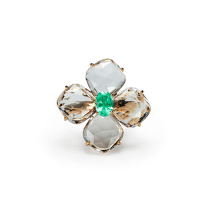 Pattee Ring  | Crystal × Emerald