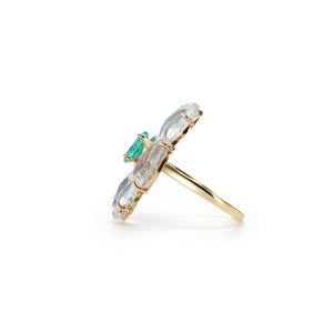 Pattee Ring  | Crystal × Emerald