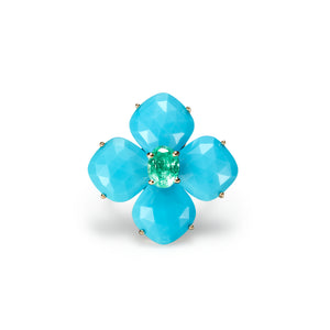 Pattee Ring  | Turquoise × Emerald