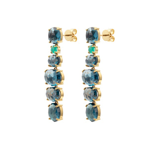 Six Drops Earrings | London Blue Topaz
