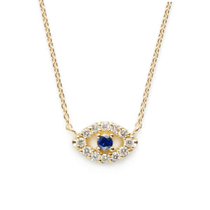Surya Eye Petit Necklace  | Blue Sapphire