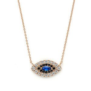 Double Eye Necklace  | Blue Sapphire
