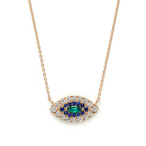 Double Eye Necklace  | Emerald