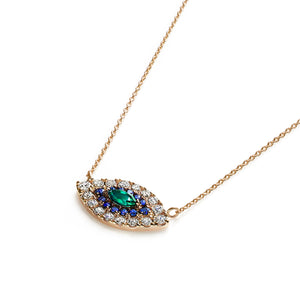 Double Eye Necklace  | Emerald