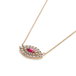 Double Eye Necklace  | Pink Tourmaline