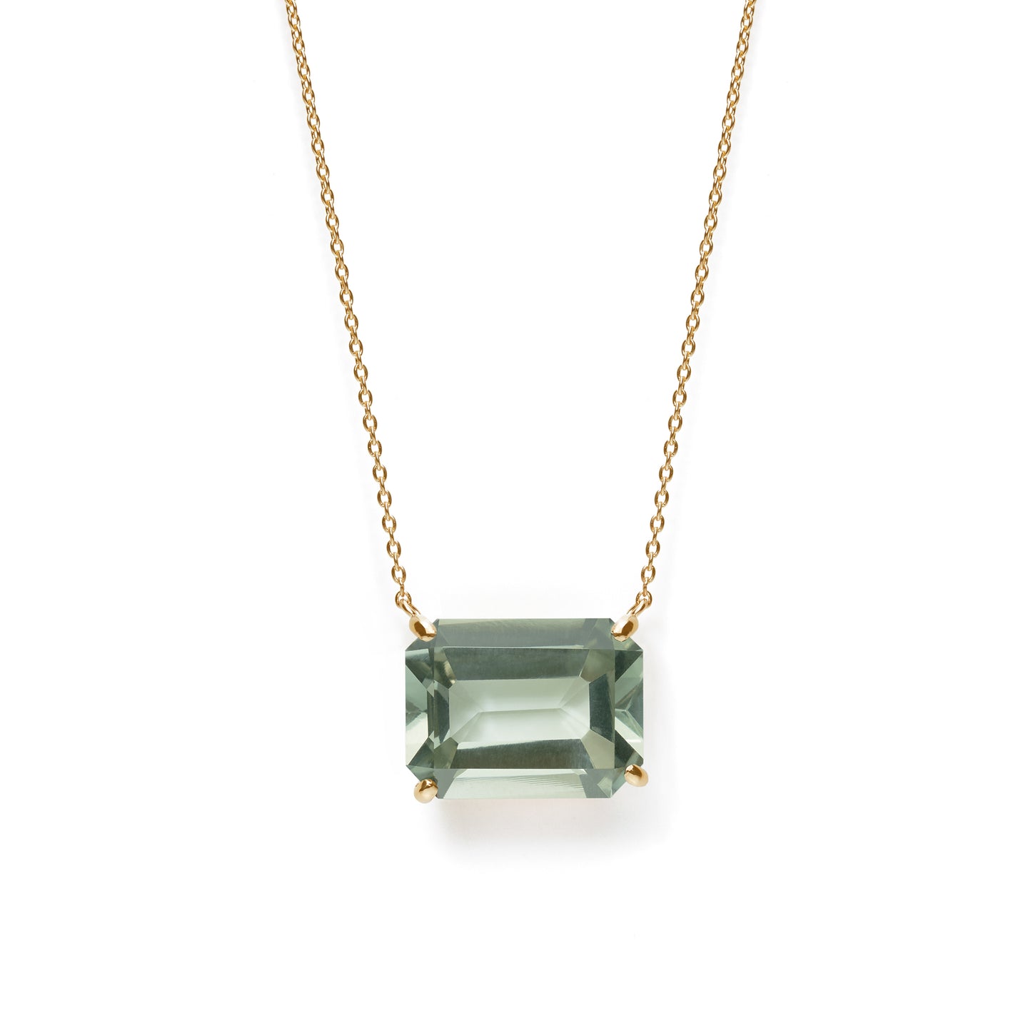 Square Necklace  | Green Amethyst