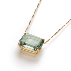 Square Necklace  | Green Amethyst