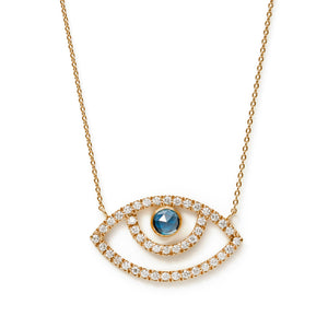 Surya Eye Diamond Necklace | London Blue Topaz