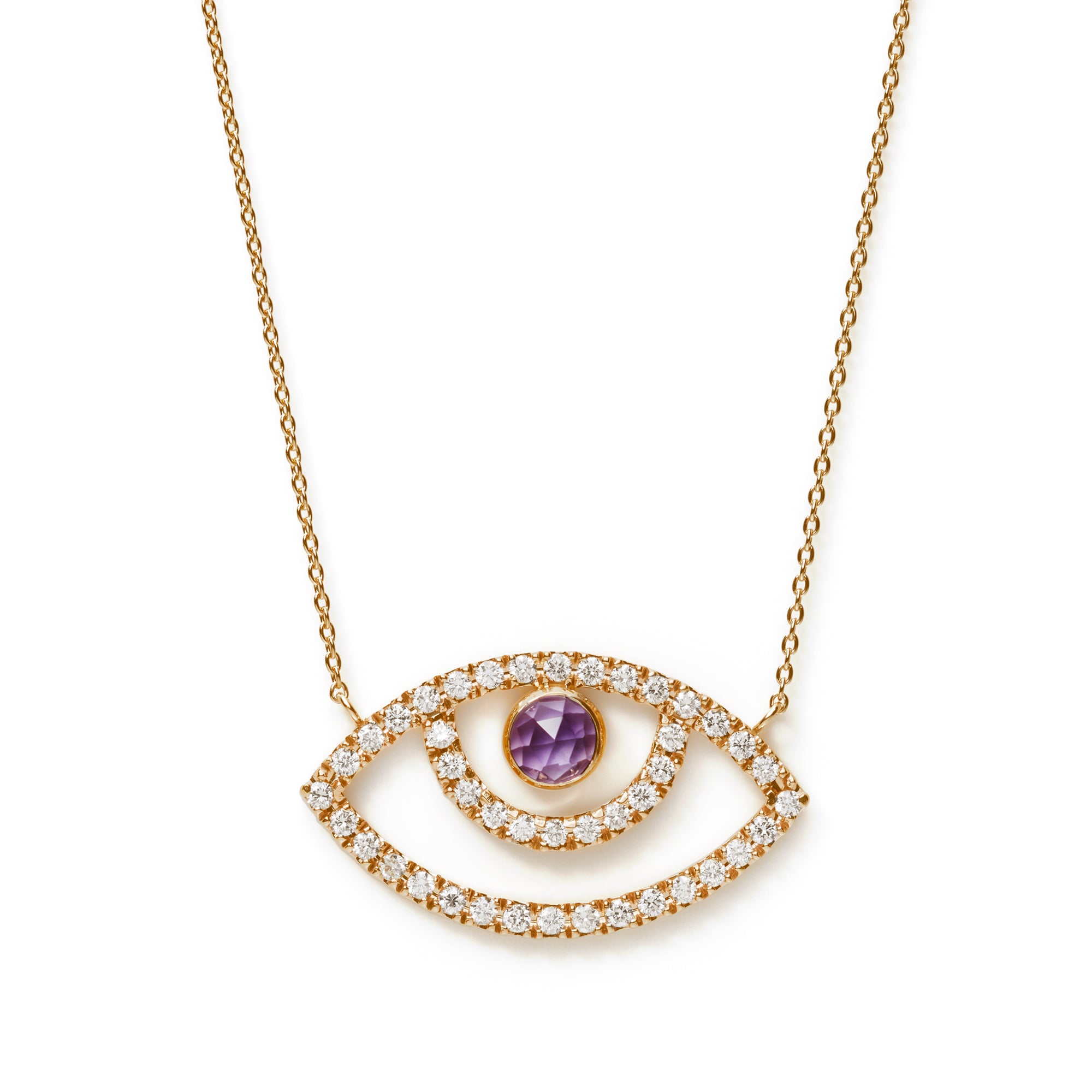 Surya Eye Diamond Necklace | Amethyst – MYLAN ONLINE SHOP 