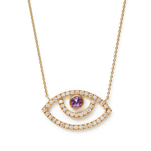Surya Eye Diamond Necklace | Amethyst