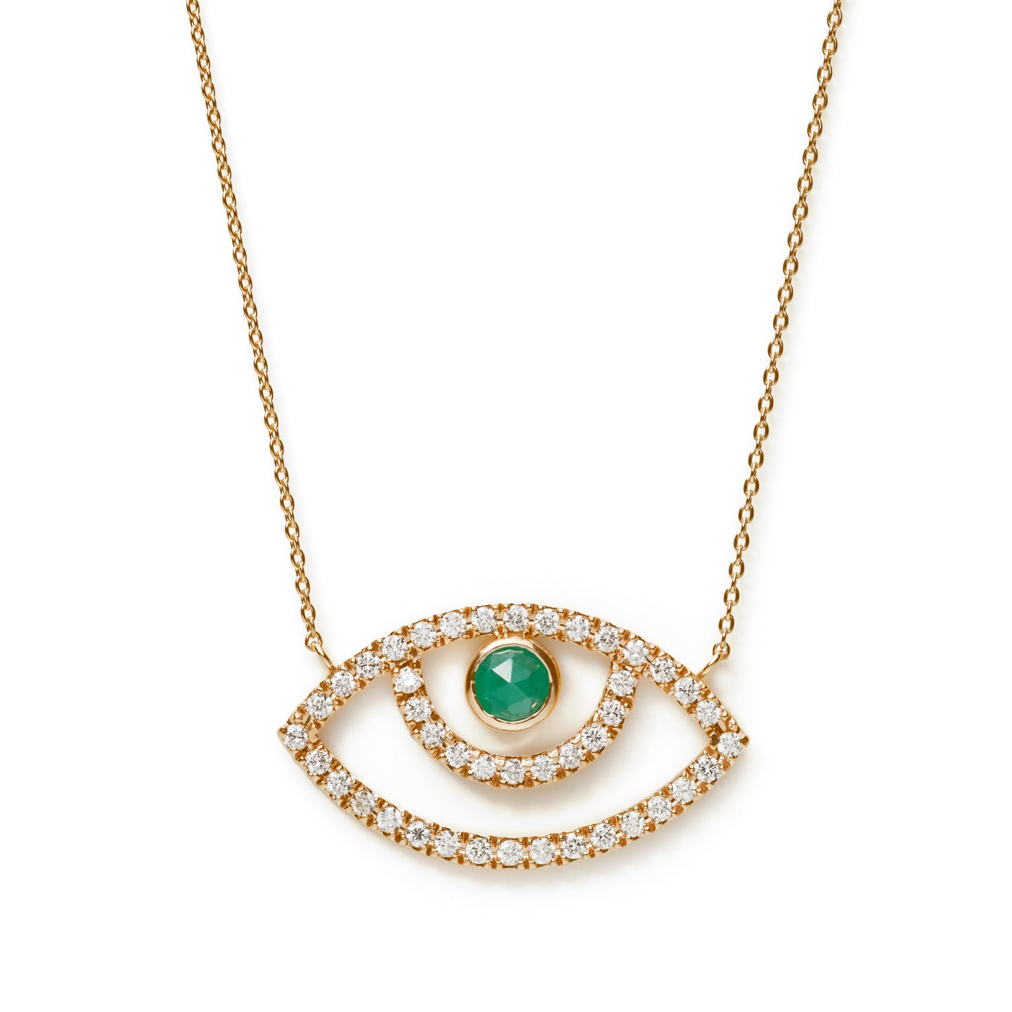 Surya Eye Diamond Necklace | Emerald×Diamond