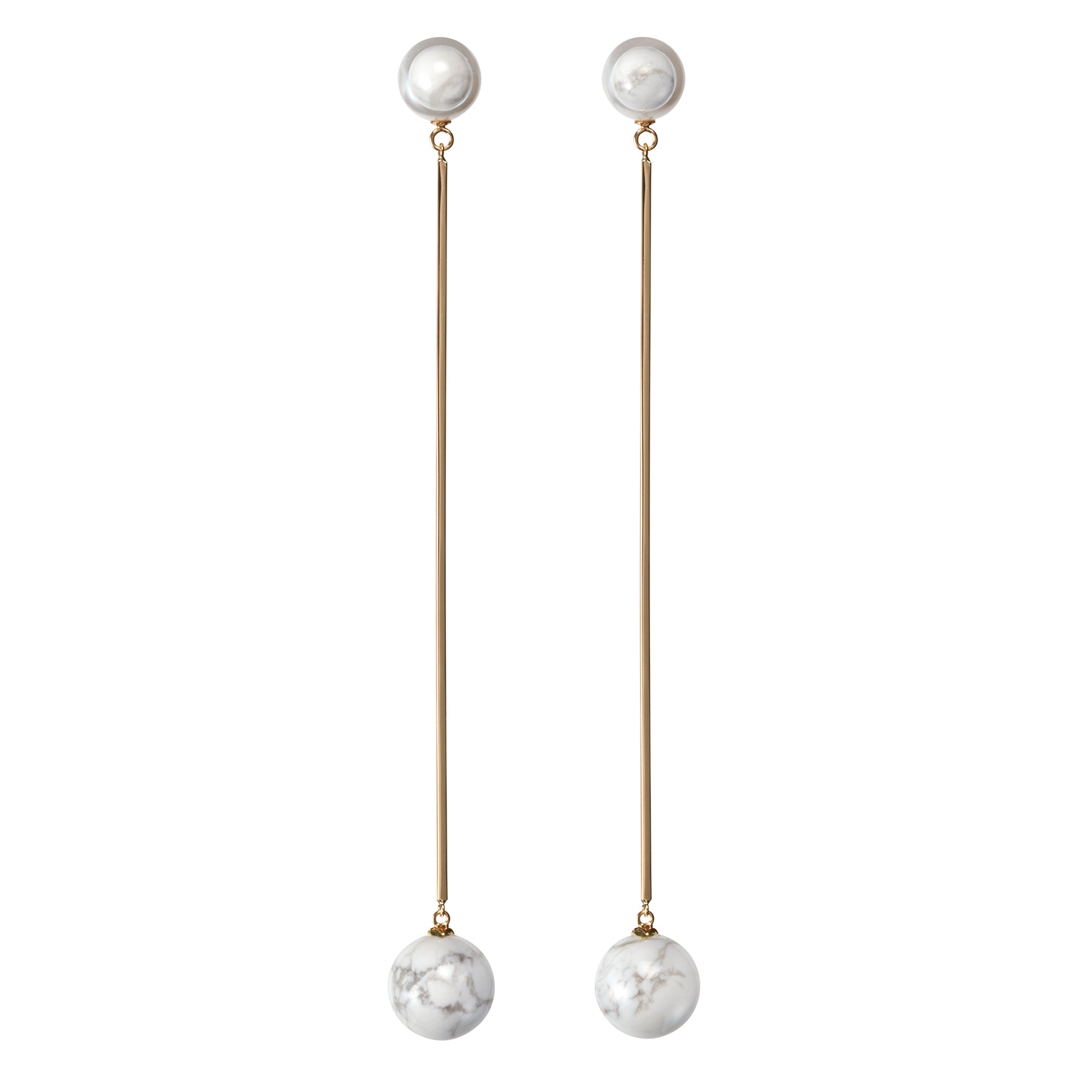 Sphere Drop Earrings | Howlite – MYLAN ONLINE SHOP