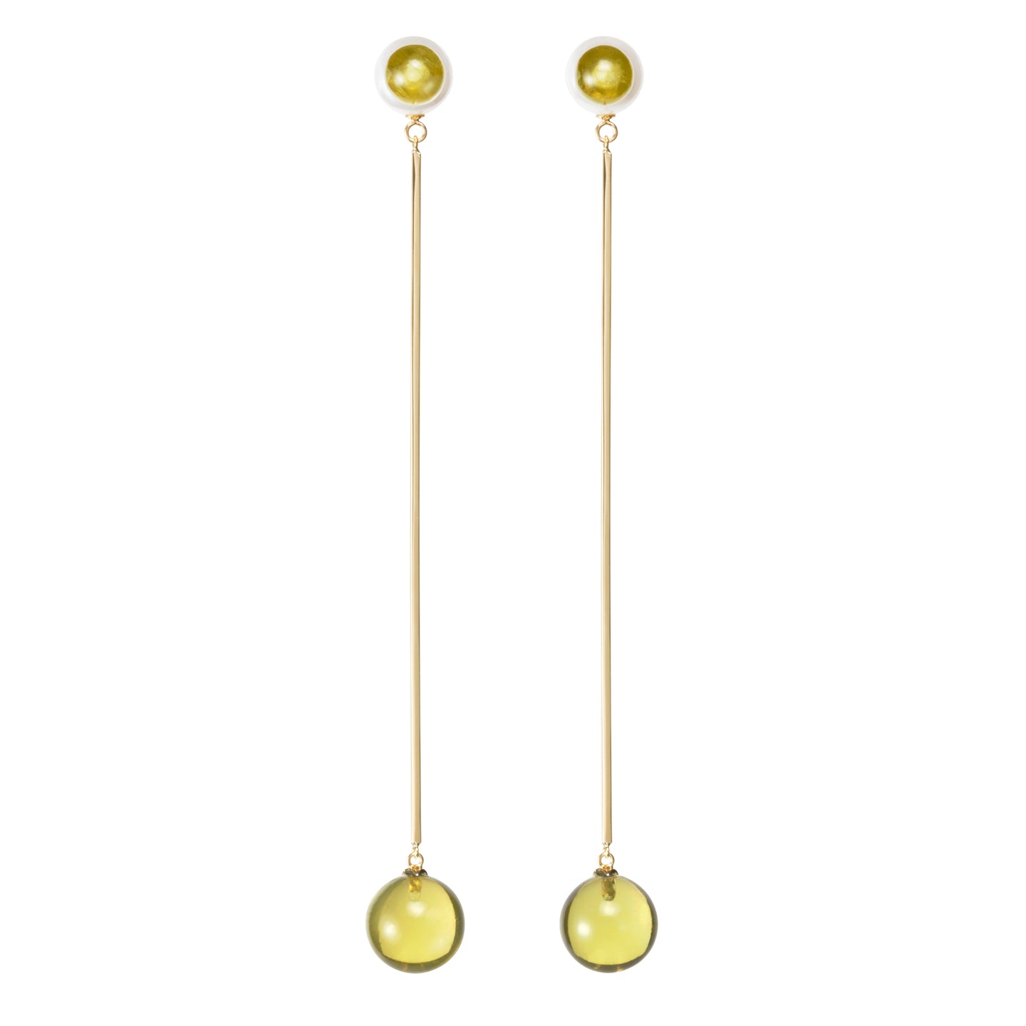 Sphere Drop Earrings | Lemon Quartz